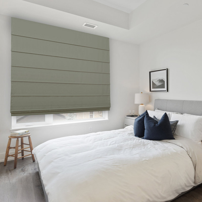 Light Filtering Roman Shades, 34"W x 72"L, Ridgewood Sage