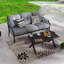Ensemble 2 pièces de canapé et table basse d'extérieur en métal avec coussins-1542242145