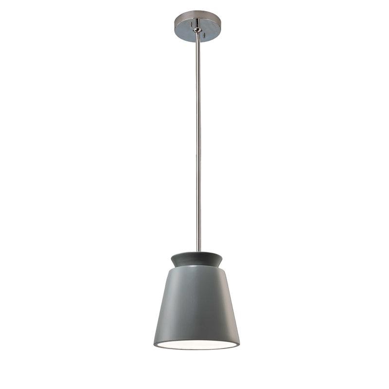Luminaire suspendu en forme de dôme à 1 lumière Radiance, Étain, vert, Chrome poli, Incandescente (non incluse)