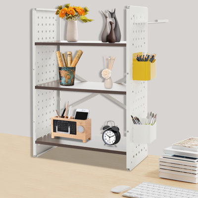 Étagère de rangement à 3 niveaux avec 2 boîtes de rangement