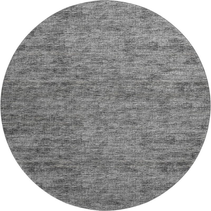 Premium Machine Washable Mayfield Gray Rug, Round 8'