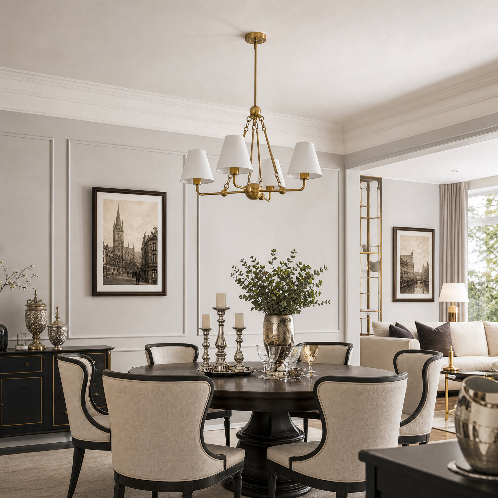 Rome 4-Light Pendant, White