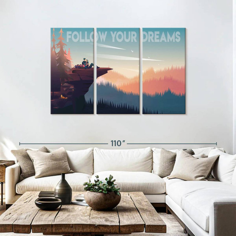 «Tergel Follow Your Dreams Lovers», H 48 po x l 74 po