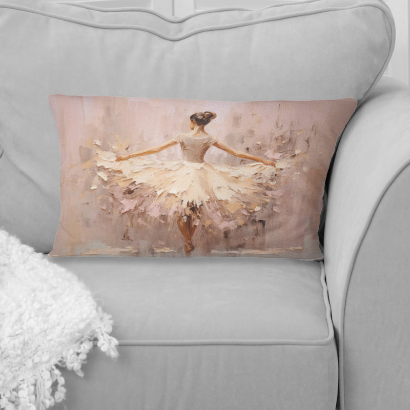 Coussin décoratif beige et doré minimalisme Ballerina II