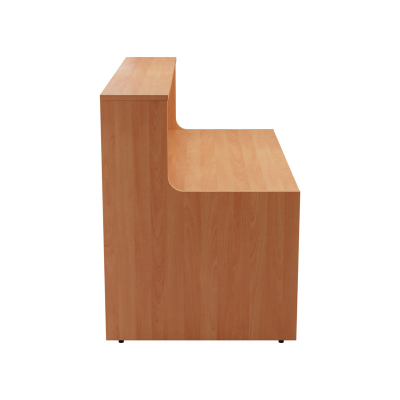 Buariki Rectangle Synthetic Laminate Reception Desk, Beech