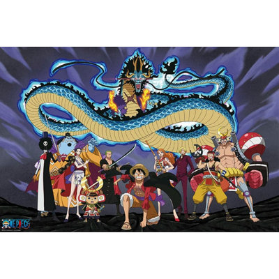  Une pièce sous licence officielle - The Crew contre Kaido, affiche d'art - 24 x 36 po - reproduction décorative - papier à affiche - prête à encadrer