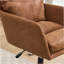 Cuir artificiel, similicuir, base noire, hauteur réglable, convient au bureau, à la chambre à coucher, à la coiffeuse et à d'autres environnements. Une chaise de bureau. Brun-1057608231