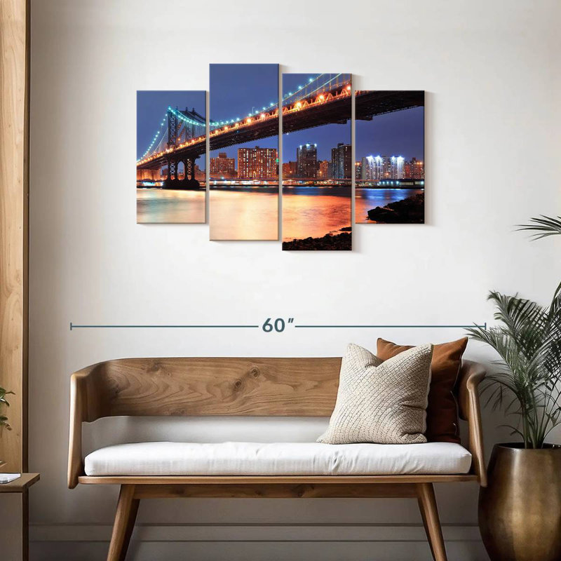 Lilie Illuminated Manhattan Bridge, 27" H x 43" W