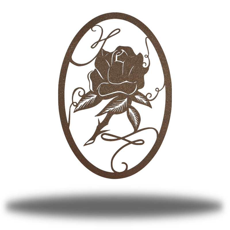 Décoration murale en métal Rose Bud Coastal, H 24 po x l 16,25 po x P 0,0625 po, Bleu