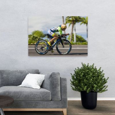 Pro Rider On Bike Phase Of Ironman World Championship, Hawaii, Usa Contemporary Wall Art