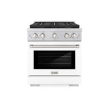 ZLINE 30 in. 4.2 cu. ft. Paramount Gas Range W/ 4 Burner DuoPro Cooktop and Convection Gas Oven W/ White Matte Door