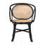 Chaise moderne en rotin noir et brun naturel à deux tons