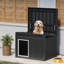 Niche pour chien en plastique, chenil intérieur pour chien avec toit relevable et bonne ventilation pour les chiens de taille moyenne