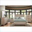Structure de lit pleine grandeur contemporaine et rustique - Mélamine de qualité supérieure Bois, finition naturelle, mobilier de chambre résistant aux égratignures