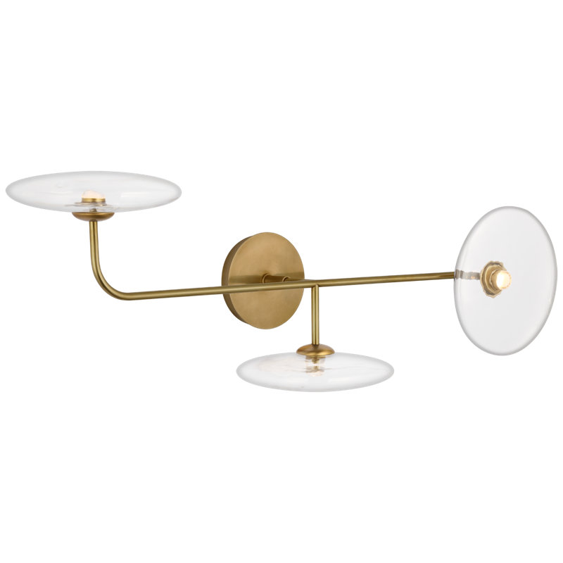 Calvino 3 - Light LED Armed Sconce, Hand-Rubbed Antique Brass