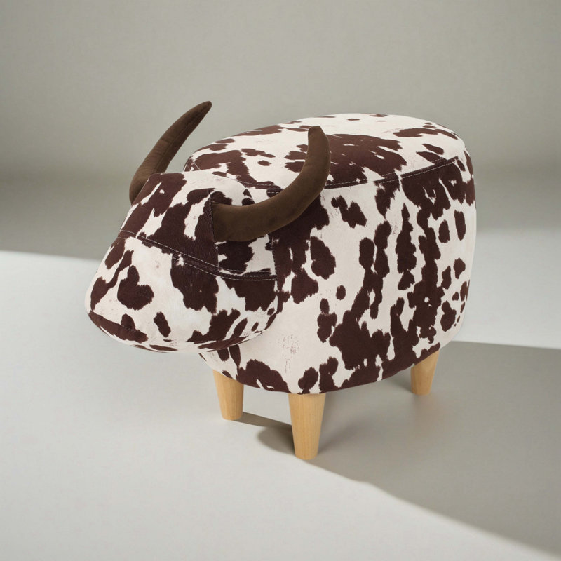 Animal Ottoman/Footstool, Cow-Shaped Ottoman, Modern Ottoman, Modern Accent Stool Home Decor, Suitable for Living Room, Bedroom, Porch, Garden, Backyard, Balcony
