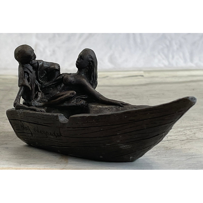 Art féminin, sculpture de cendrier bronze