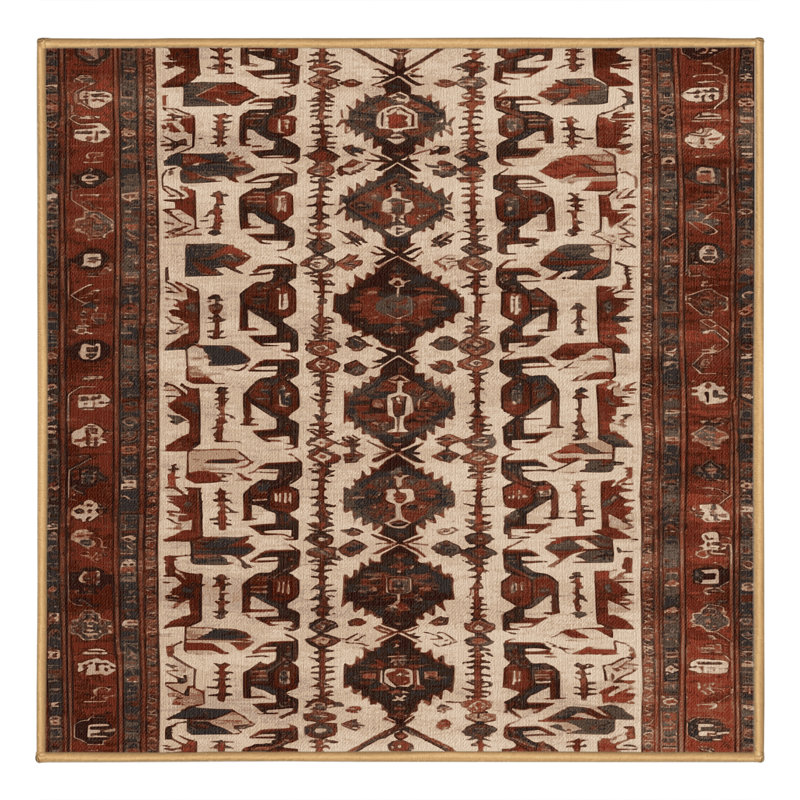 Tapis brun lavable à la machine, Carré 4 pi