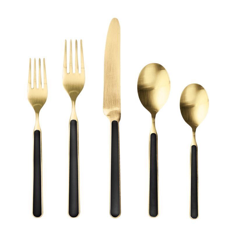 Ensemble de couverts Fantasia Ice Gold, Noir