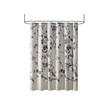 Coton, 72 po x 72 po, 1 pièce, rideau de douche, mauve, décoratif