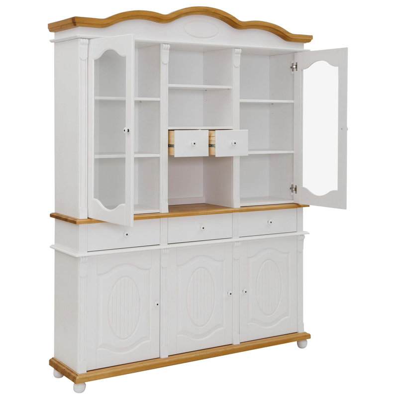Kroh Display Cabinet, White/Natural Brown