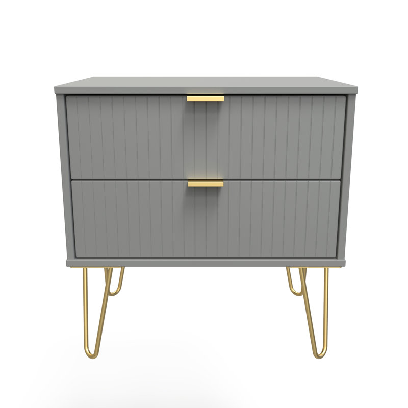 Baudelia 58cm W Manufactured Wood Bedside Table, Grey