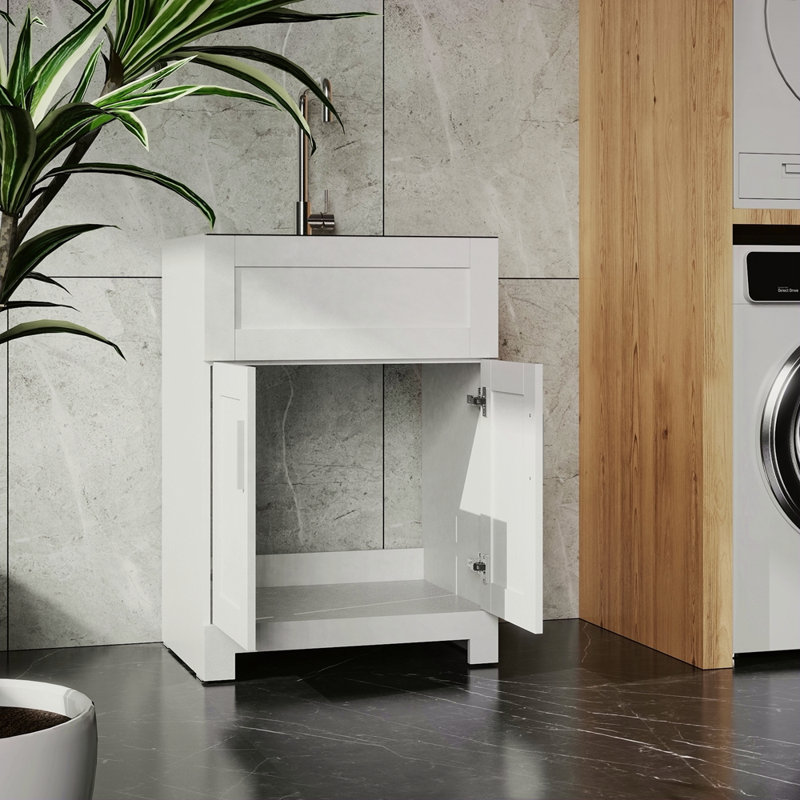 24In Paint Free Laundry Tub Cabinet W/ Stainless Steel Combo(Update)