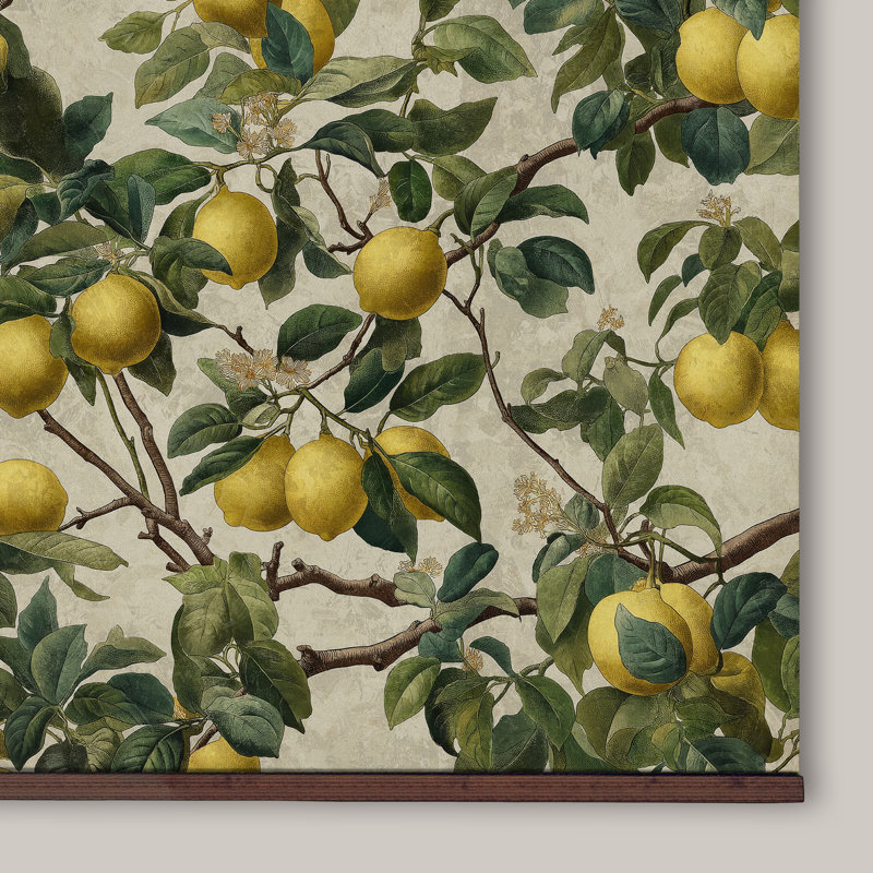 Très grande tapisserie d'art murale - Citrons, H 32 po x l 48 po