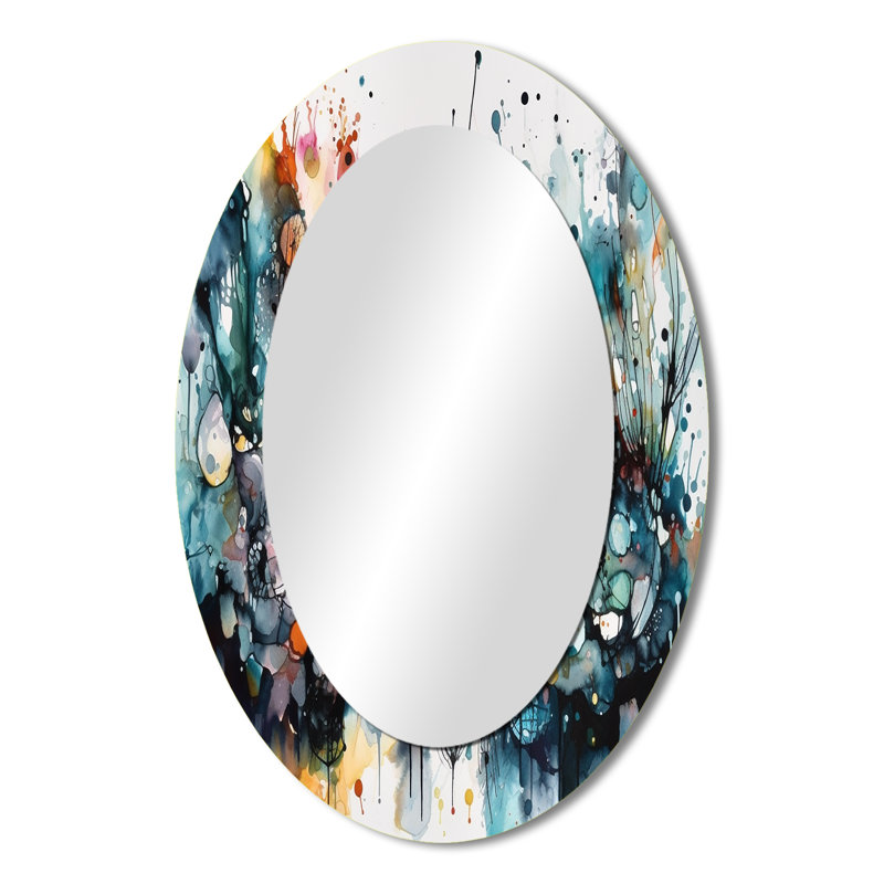Captive Boho Dance II - Miroir mural moderne ovale, 36 po x 24 po