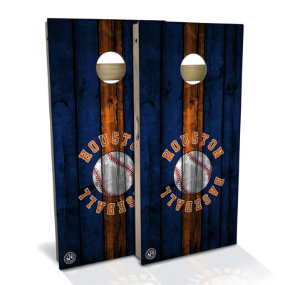 Houston Baseball Cornhole Board Set | Includes (2) Boards, (8) Bags & Optional Accessories