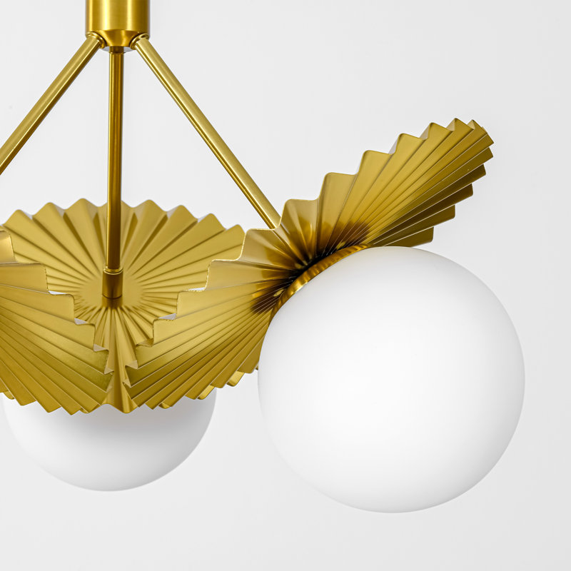 Lustre moderne à 3 lumières en verre opale pour salle à manger