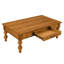 Rectangular Wooden Coffee Table With Storage Drawer, Vintage Cocktail Table With Solid Wood Gourd-Shaped Legs For Living Room,No-Tools Assembly (Natrual)