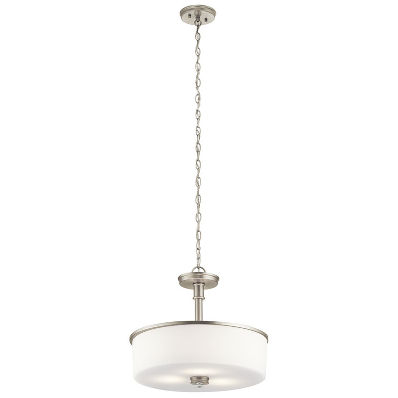 Lustre tambour 3 lumières Joelson, Nickel brossé