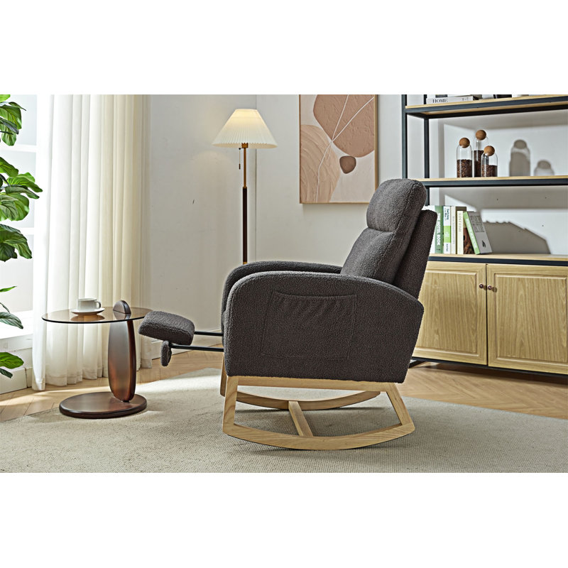 Fauteuil à bascule rembourré d'appoint avec poche latérale