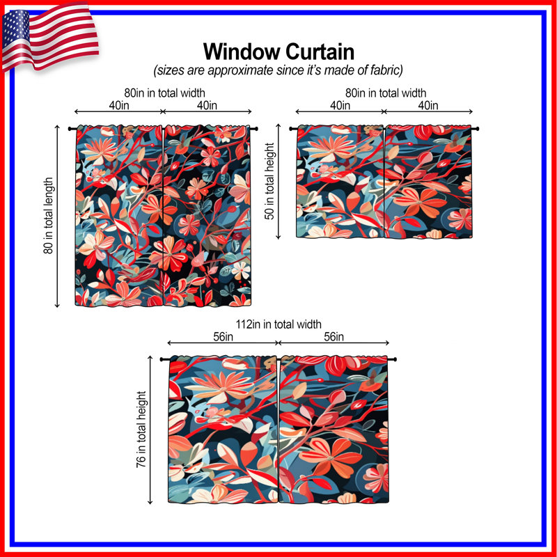 Vibrant Floral Illustration, 20 po x 50 po - 2 panneaux, Transparent