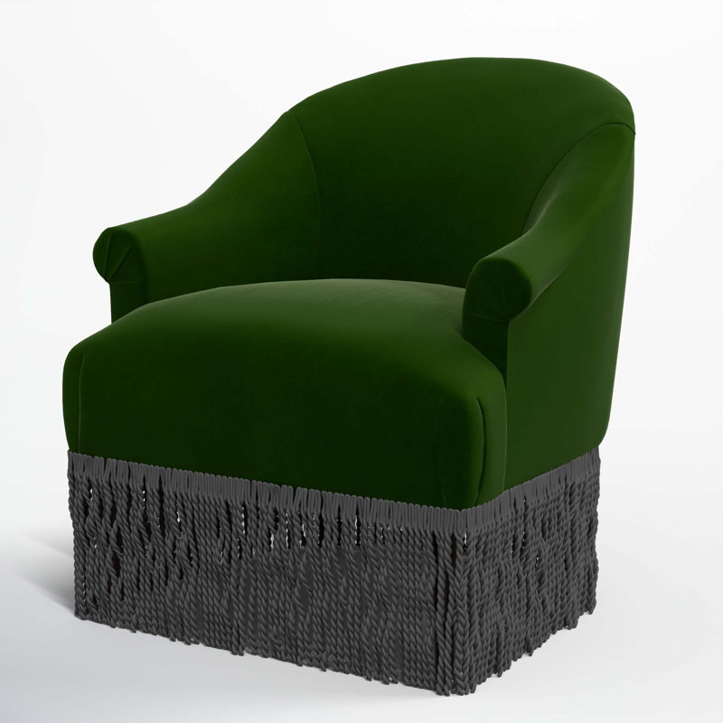 Callie Upholstered Wingback Chair, Black, Luxe Emerald Velvet