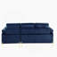 Canapé en L en velours Coastal Blue-1207355347
