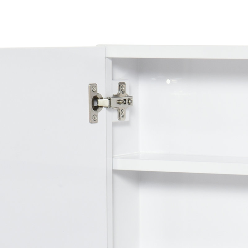 Armoire à pharmacie avec cadre en acier 24 po x 22 po, armoire de rangement murale avec portes doubles Kleankin