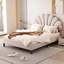 Lit plateforme double en velours-1693652160