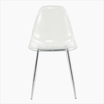 Chaise de salle à manger moderne et minimaliste transparente, chaise en plastique, chaise en cristal sans accoudoirs