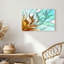 Art mural en toile orange et bleu sarcelle-574781864