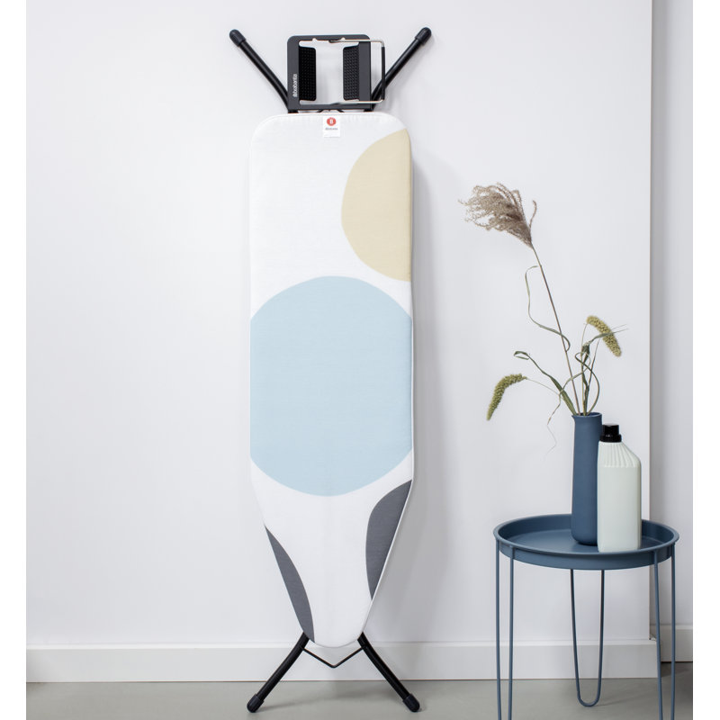 Brabantia Size B Ironing Board with Steam Iron Rest, Blue/Yellow/Grey