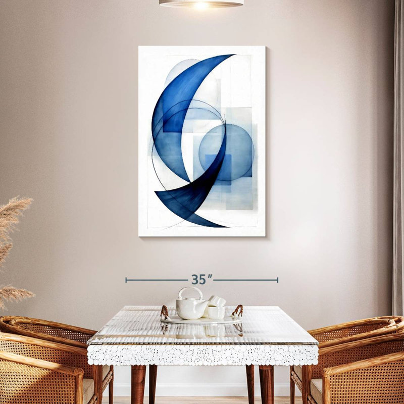 Avery Dynamic Blue Circles II, 45" H x 30" W