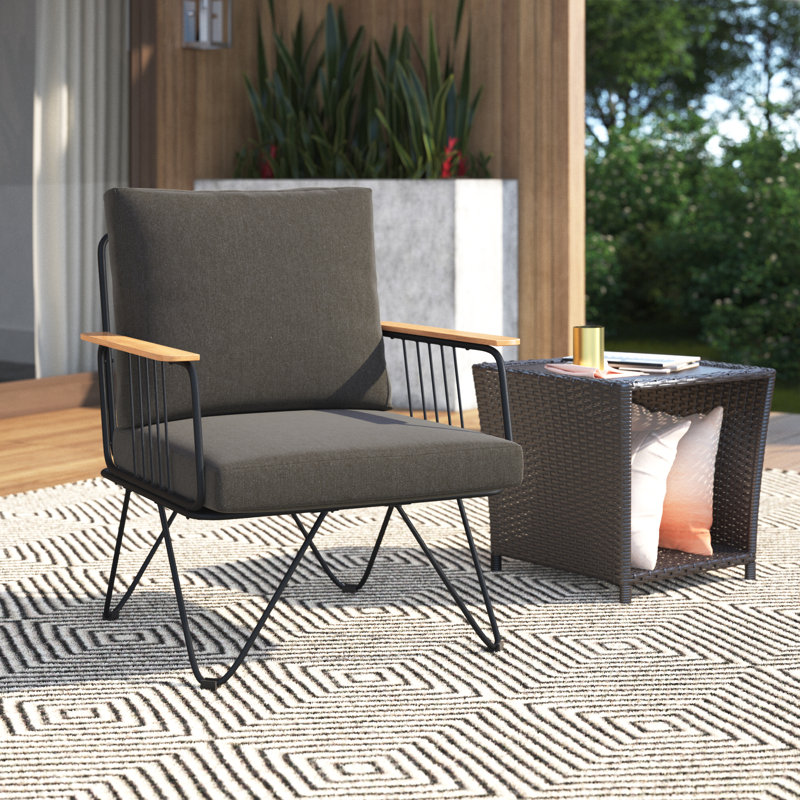 Mccluskey Outdoor Lounge Chair, Clove Brown