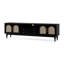 Meuble télé moderne en bois massif noir-1190389348