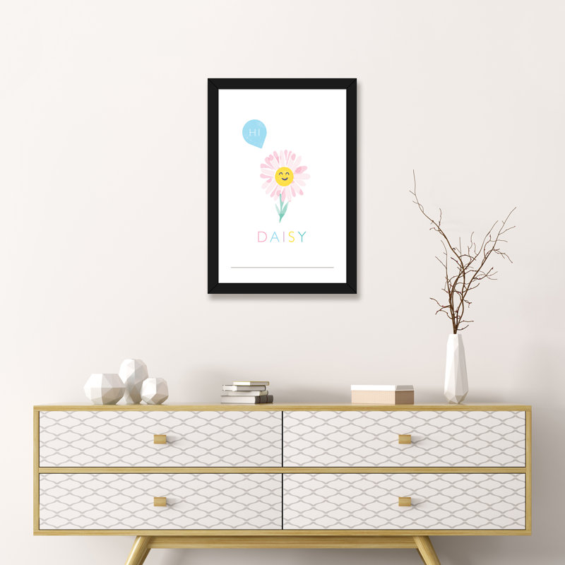 Marguerite - reproduction d'impression, Blanc, H 24 po x l 16 po x P 1 po, Papier encadré noir