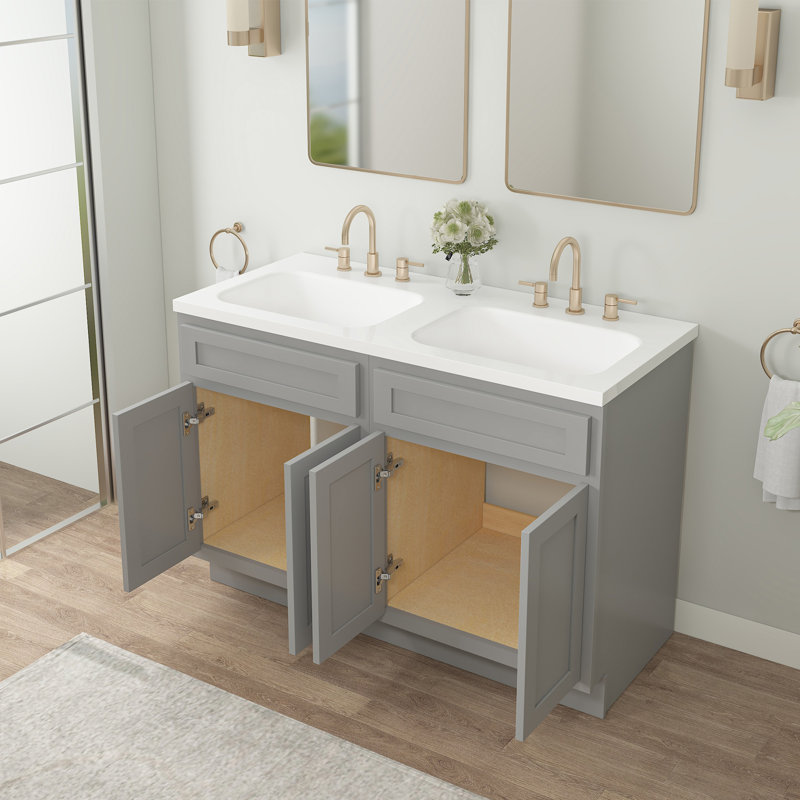 Base de meuble-lavabo double 48 po seulement, Gris