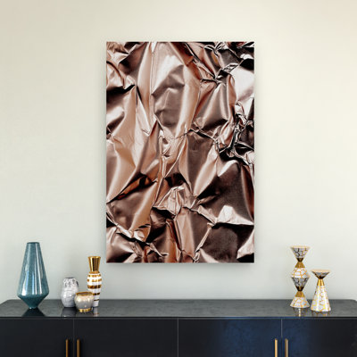 «Crinkled Rose Abstract Contemporary Rose Landscape Nature», reproduction d'art murale