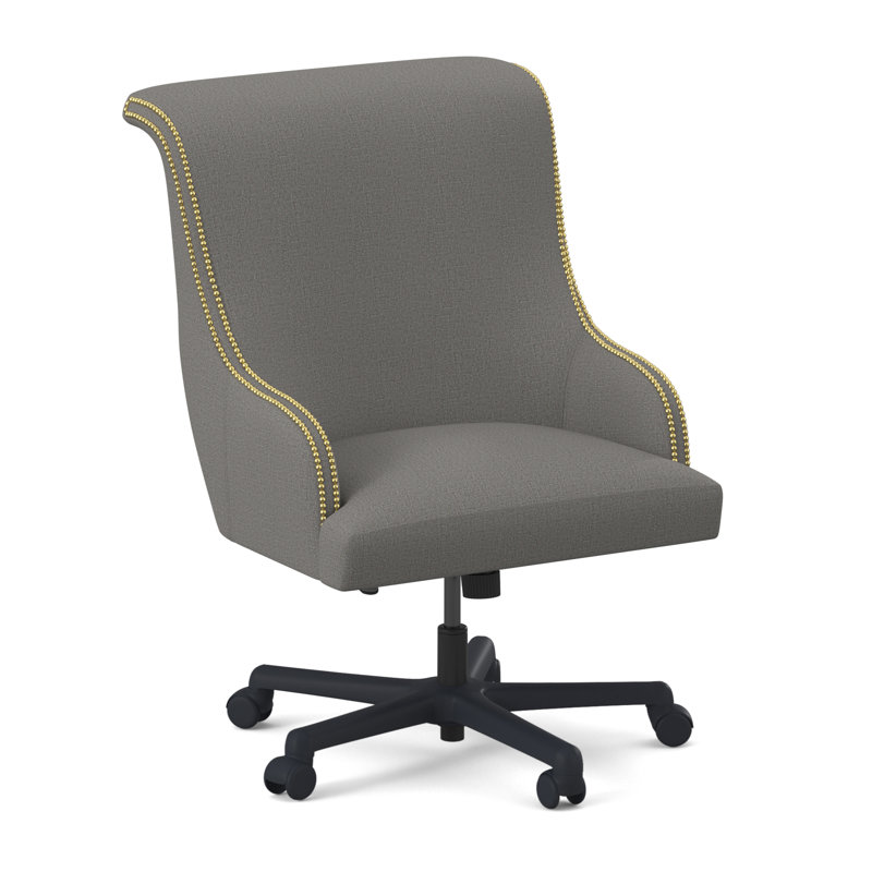 Madison Executive Chair, Polished Brass Small, Kinsley Sky
