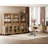 2 Piece Office Set, 56" Executive Desk & Set Of 3 Bookcases With Glass Doors, Oak
